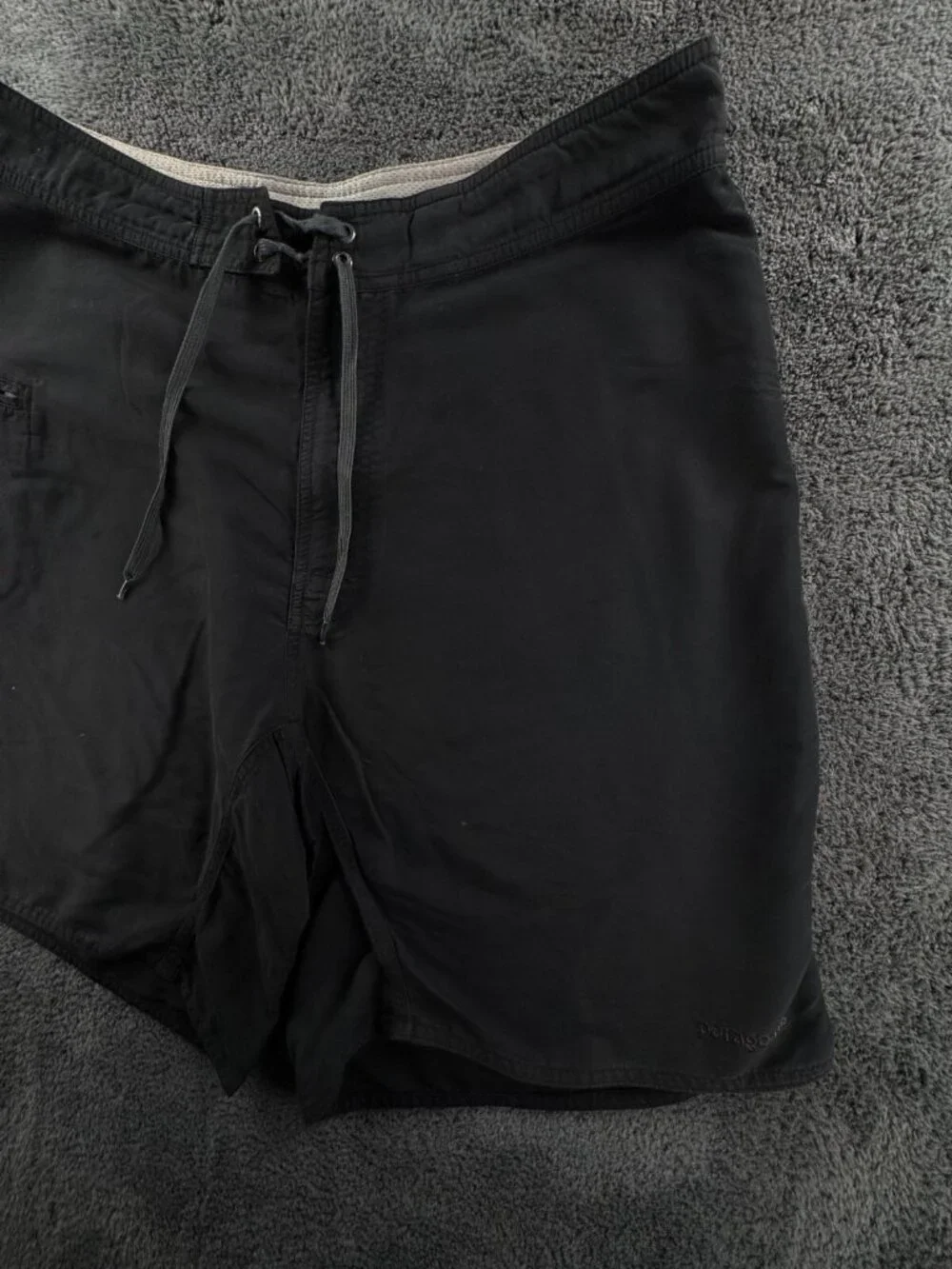 Patagonia Swim Trunk Men Board Shorts Adult Swimming Size 35 Nylon Dark Gray